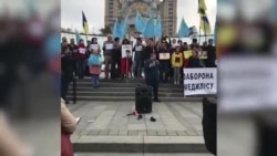 Представители крымско-татарского народа, общественные деятели митингуют против политики Россиижданских свобод в Крыму.